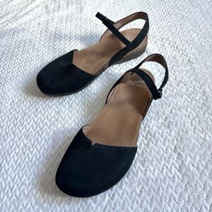 Dansko Rowan Mary Jane Leather Sandals 41 US 10.5-11 Black Normcore Minimalist